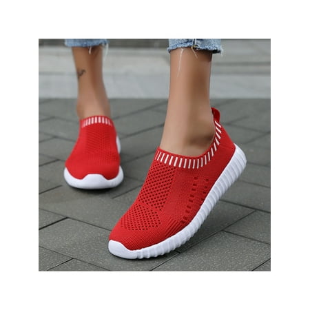 Fangasis Ladies Walking Shoes Flat Flats Slip On Casual Sneakers Lady s Sock Sneaker Sports Comfortable Round Toe Athletic Red 11
Fangasis Ladies Walking Shoes Flat Flats Slip On Casual Sneakers Lady s Sock Sneaker Sports Comfortable Round Toe Athletic Red 11
