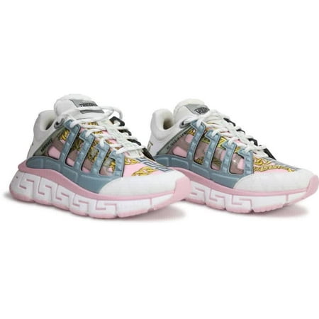 Versace Ladies White / Candy / Grigio Chiaro Trigreca Low-top Sneakers Brand Size 39 ( US Size 9 )
Versace Ladies White / Candy / Grigio Chiaro Trigreca Low-top Sneakers Brand Size 39 ( US Size 9 )
