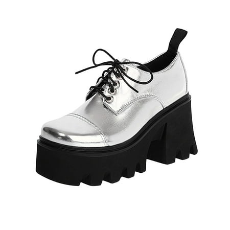 Women Chunky Heel Heels Booties Solid Color British Style Varnished Shiny Classic Retro Lace Up Leather Shoes Square Toe Ankle Boots Silver Boots women size 6.5
Women Chunky Heel Heels Booties Solid Color British Style Varnished Shiny Classic Retro Lace Up Leather Shoes Square Toe Ankle Boots Silver Boots women size 6.5