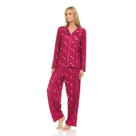 Lati Fashion Women Sleepwear Pajamas Female Long Sleeve Button Down Pajamas set Red M
Lati Fashion Women Sleepwear Pajamas Female Long Sleeve Button Down Pajamas set Red M