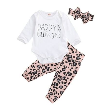 Springcmy Baby Girls Outfits Sets Letter Printed Romper Shirt Top Leopard Pant Headband Set
Springcmy Baby Girls Outfits Sets Letter Printed Romper Shirt Top Leopard Pant Headband Set