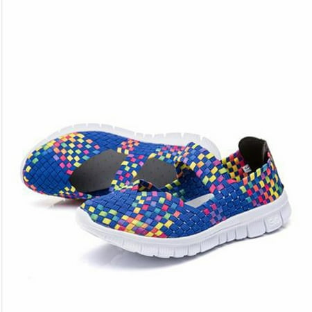 Fashion Women Casual Running Shoes Breathable Woven Mesh Fabirc Soft Sneakers women dancing daily running women sneakers women casual shoes comfortable breathable Breathable Woven Blue 36
Fashion Women Casual Running Shoes Breathable Woven Mesh Fabirc Soft Sneakers women dancing daily running women sneakers women casual shoes comfortable breathable Breathable Woven Blue 36