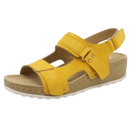Womens Sandals Women S Sandals Shoes Wedges Fashion Buckle Strap Sandals Summer Shoes for Women Women S Sandals Pu Yellow 37
Womens Sandals Women S Sandals Shoes Wedges Fashion Buckle Strap Sandals Summer Shoes for Women Women S Sandals Pu Yellow 37