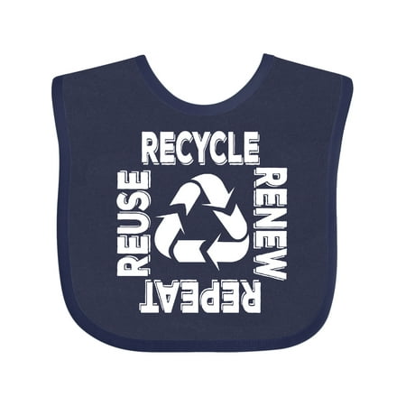 Inktastic Recycle Renew Reuse Repeat Earth Day Gift Baby Boy or Baby Girl Bib