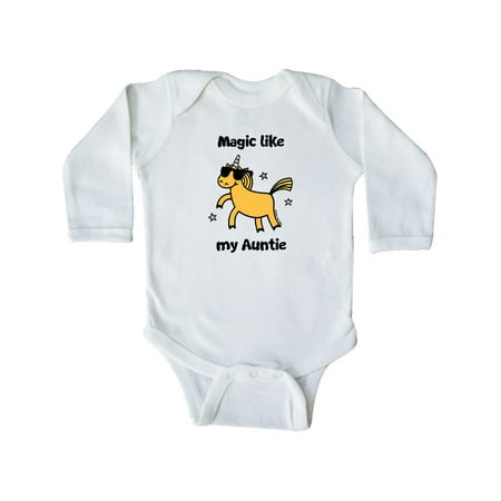 Inktastic Unicorn Magic like Auntie Gift Baby Boy or Baby Girl Long Sleeve Bodysuit
