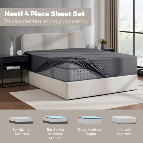 Deep pocket fitted sheet illustration
