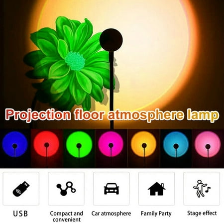 Rainbow Sunset Projection Lamp USB LED Lamp Romantic Night Light Home Car Decor