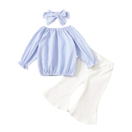 Canrulo 3PCS Infant Toddler Baby Girls Long Sleeve Stripe Printed T-shirt Solid Color Flared Long Pants Blue 3-4 Years
Canrulo 3PCS Infant Toddler Baby Girls Long Sleeve Stripe Printed T-shirt Solid Color Flared Long Pants Blue 3-4 Years