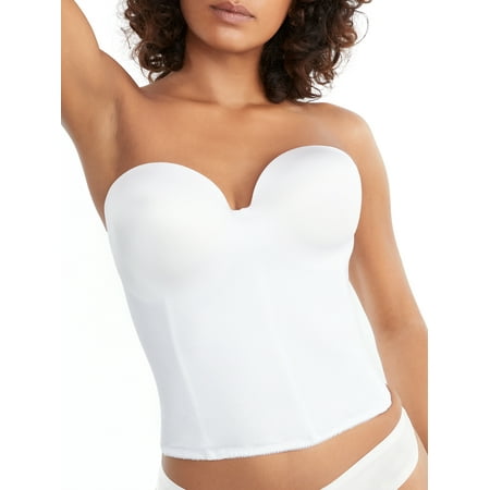 Women s Dominique 8541 Ariel Hidden Underwire Longline Bra (White 34A)