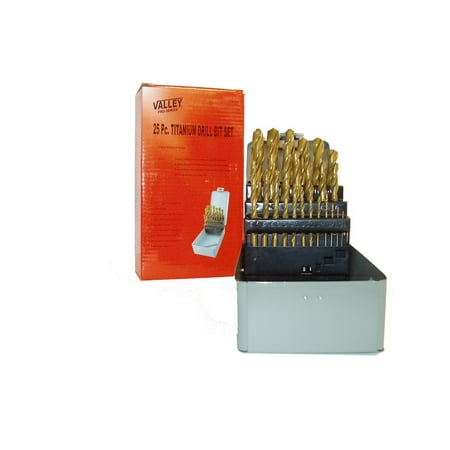 VALLEY-PRO 29pc Titanium Coated Drill Bit Set Plus 13pc Titanium Free