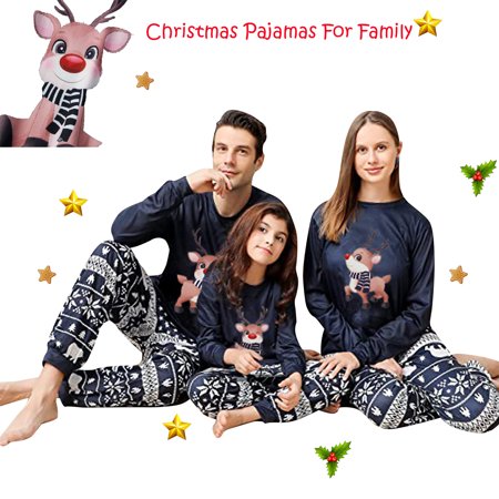 Christmas Family Pajamas Holiday Christma Pajama Family Matching Pjs Set Cute Sleepwear Elk Xmas Jammies for Couples Youth