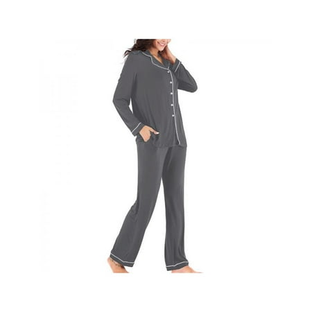 2 Piece Women s V-neck Long Sleeve Trousers With Pocket Button-up Sleepwear Pajamas Suit
2 Piece Women s V-neck Long Sleeve Trousers With Pocket Button-up Sleepwear Pajamas Suit