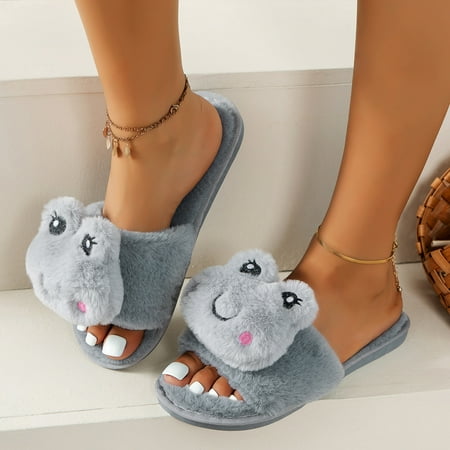 Cathalem Flat Slippers for Women Summer Ladies Fashion Cute Decorative Open Toe Fluffy Flat Cotton Womens Summer Slippers Grey 6
Cathalem Flat Slippers for Women Summer Ladies Fashion Cute Decorative Open Toe Fluffy Flat Cotton Womens Summer Slippers Grey 6