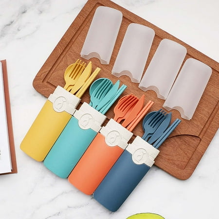 Sarkoyar 5Pcs/Set Spoon fork Set Minimalist Creative Food Grade Easy to Carry Tableware Chopsticks Kit for Students
Sarkoyar 5Pcs/Set Spoon fork Set Minimalist Creative Food Grade Easy to Carry Tableware Chopsticks Kit for Students