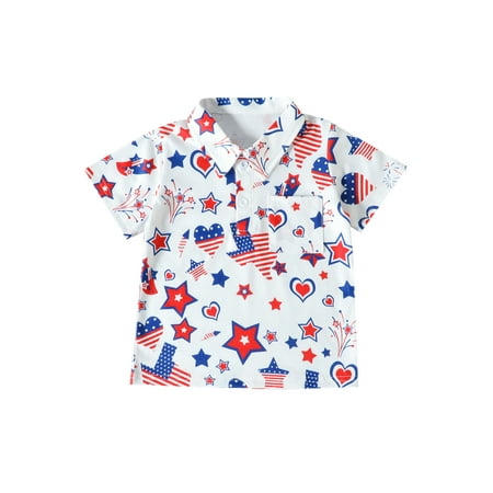 Lamuusaa Kids 4th of July Tops Short Sleeve Lapel Collar Heart/Hat Print Pocket T-Shirts
Lamuusaa Kids 4th of July Tops Short Sleeve Lapel Collar Heart/Hat Print Pocket T-Shirts