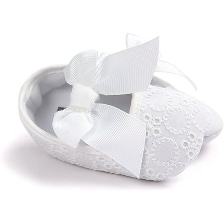 Baby Girl Fashion Embroidered Shoes Soft Sole Toddler Shoes Bow Princess Shoes White 13
