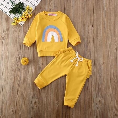 Toddler Newborn Baby Girls Clothes Set Cute Rainbow Long Sleeve T shirt + Ruffles Pants
Toddler Newborn Baby Girls Clothes Set Cute Rainbow Long Sleeve T shirt + Ruffles Pants