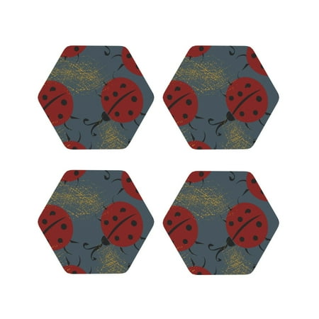 Pofeuu Ladybug Print Coasters for Drinks 4Pack PU Leather Coasters Bar Drink Coasters for Tabletop Protection Furniture from Damage-Hexagon
Pofeuu Ladybug Print Coasters for Drinks 4Pack PU Leather Coasters Bar Drink Coasters for Tabletop Protection Furniture from Damage-Hexagon