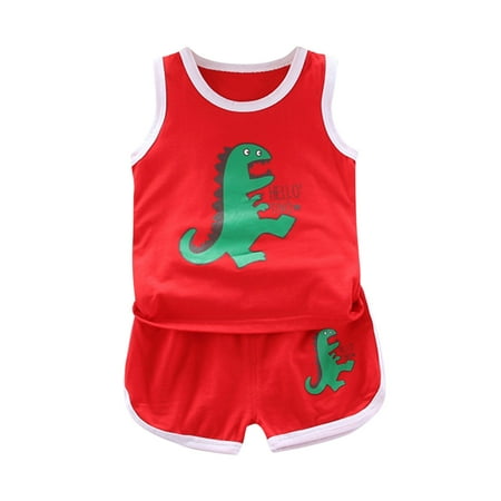 TAIAOJING Toddler Baby Boy 2 Piece Outfit Kids Cartoon Dinosaur Letter Vest Tops Tee+ Shorts Set Clothes Set 18-24 Months
TAIAOJING Toddler Baby Boy 2 Piece Outfit Kids Cartoon Dinosaur Letter Vest Tops Tee+ Shorts Set Clothes Set 18-24 Months
