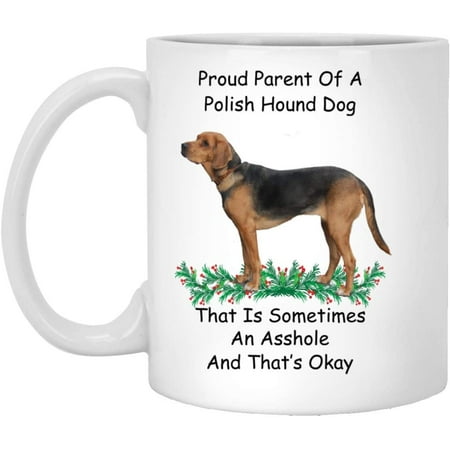 Funny Gifts Polish Hound Grey Red Proud Parent Christmas 2022 Gifts White Coffee Mug White 11oz