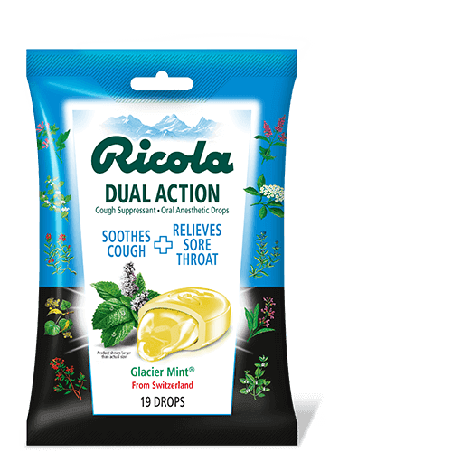 Ricola Dual Action Glacier Mint Cough Suppressant Drops Ea Walmart