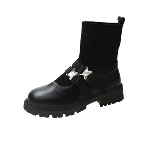 jsaierl Women s Winter Thick Heeled Knitted High Top Belt Buckle Short Sleeve Boots
jsaierl Women s Winter Thick Heeled Knitted High Top Belt Buckle Short Sleeve Boots