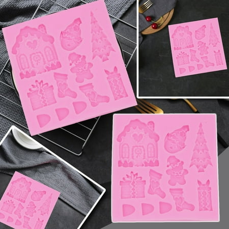 Christmas Christmas Series DIY Christmas Tree House Gift Liquid Silicone Fondant Cake Clay Mould