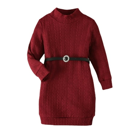 Bagilaanoe Toddler Baby Girl Knit Dress Long Sleeve Turtleneck Sweater Dresses with Belt 6M 12M 18M 24M 3T 4T Kids Fall Autumn Clothes
Bagilaanoe Toddler Baby Girl Knit Dress Long Sleeve Turtleneck Sweater Dresses with Belt 6M 12M 18M 24M 3T 4T Kids Fall Autumn Clothes