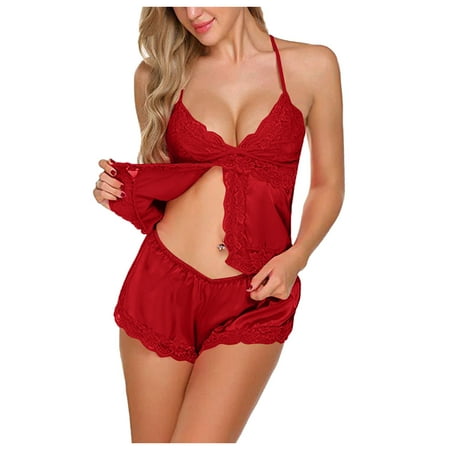 wofedyo -Lingerie Sleepwear Satin Silk Lace Up Nightwear Pajamas Set Pajamas For Women Red Xl
wofedyo -Lingerie Sleepwear Satin Silk Lace Up Nightwear Pajamas Set Pajamas For Women Red Xl
