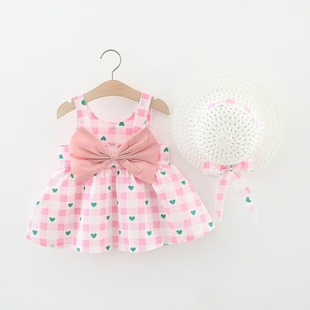 WHLBF Baby Girls Summer Dress Toddler Bow Decoration Flower Print Suspender Dress with Hat Pink 2-3 Years(2-3 Years)
WHLBF Baby Girls Summer Dress Toddler Bow Decoration Flower Print Suspender Dress with Hat Pink 2-3 Years(2-3 Years)