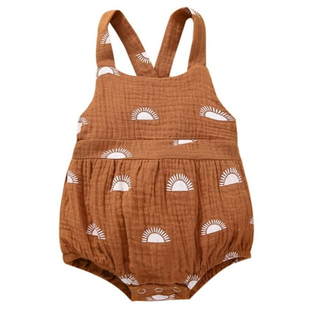 Sunisery Newborn Baby Boys Girls Sleeveless Sun Printed Button Suspender Triangle Romper Brown 0-6 Months
Sunisery Newborn Baby Boys Girls Sleeveless Sun Printed Button Suspender Triangle Romper Brown 0-6 Months