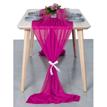 MDS pack of 15 Wedding 29 x 170 inches Sheer chiffon Table Runner for Rustic Boho Wedding Banquet Decor for 14ft Table Runners -Magenta
MDS pack of 15 Wedding 29 x 170 inches Sheer chiffon Table Runner for Rustic Boho Wedding Banquet Decor for 14ft Table Runners -Magenta
