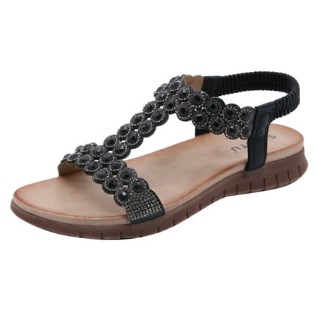 Womens Sandals Sandals Summer Sandals For Women Flat Slip On Sandals Crystal Roman Shoes Open Toe Casual Sandals Black
Womens Sandals Sandals Summer Sandals For Women Flat Slip On Sandals Crystal Roman Shoes Open Toe Casual Sandals Black