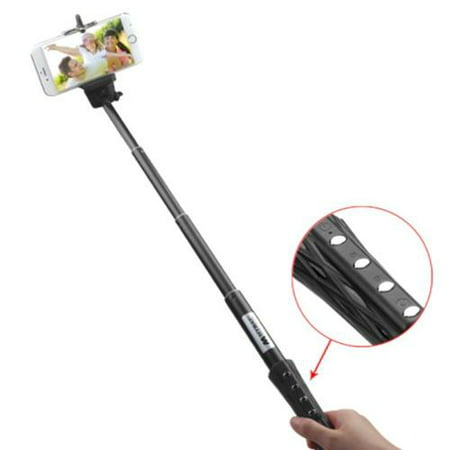 Insten Black Selfie Stick (with Built-In Bluetooth Wireless Remote Shutter & Zoom In Out) 40\