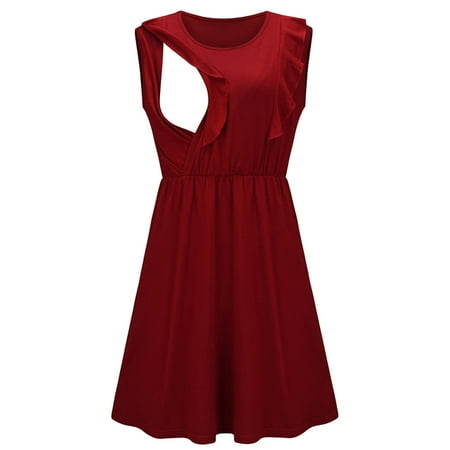 Simplmasygenix Women s Maternity Sleeveless Dresses Summer Clearance Clothing Ladies Fashion Solid Color Ruffles Round Neck Maternity Breastfeeding Clothe Dress
Simplmasygenix Women s Maternity Sleeveless Dresses Summer Clearance Clothing Ladies Fashion Solid Color Ruffles Round Neck Maternity Breastfeeding Clothe Dress