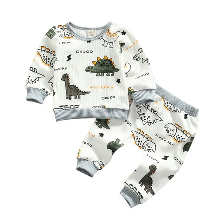 Newborn Baby Boy Fall Clothes Long Sleeve Dinosaur Print Ribbed T-Shirt Top Pants 2Pcs Casual Outfit
Newborn Baby Boy Fall Clothes Long Sleeve Dinosaur Print Ribbed T-Shirt Top Pants 2Pcs Casual Outfit