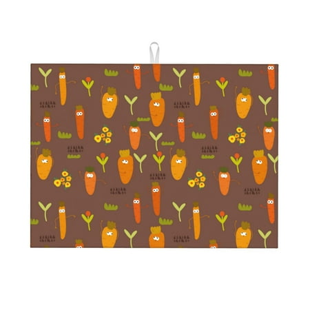 Large Dish Drying Mats for Kitchen Counter - Funny Carrot 18x24In Anti-Slip Absorbent Microfiber Drying Mat for Kitchen Counter Mat Dish Rack Mat with Hanging Loop
Large Dish Drying Mats for Kitchen Counter - Funny Carrot 18x24In Anti-Slip Absorbent Microfiber Drying Mat for Kitchen Counter Mat Dish Rack Mat with Hanging Loop