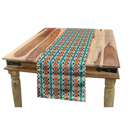 Ethnic Table Runner Form Folklore Geometric Colorful Rhombuses Bohemian Dining Room Kitchen Rectangular Runner 3 Sizes by Ambesonne
Ethnic Table Runner Form Folklore Geometric Colorful Rhombuses Bohemian Dining Room Kitchen Rectangular Runner 3 Sizes by Ambesonne