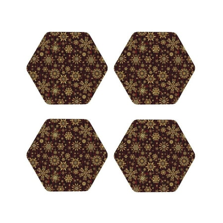 Tideii Golden Snowflakes for Leather Coasters 4 Pieces Anti-fouling and Anti-scalding Decorative Coasters Suitable for Restaurants Kitchens Coffee Shops-Hexagon
Tideii Golden Snowflakes for Leather Coasters 4 Pieces Anti-fouling and Anti-scalding Decorative Coasters Suitable for Restaurants Kitchens Coffee Shops-Hexagon