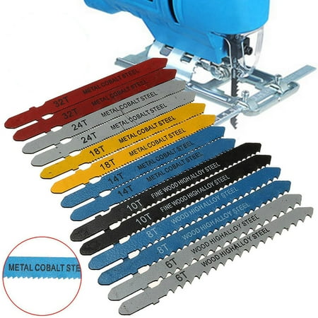 14pc Assorted Metal Steel T-shank Jigsaw Set Fitting For Plastic Wood