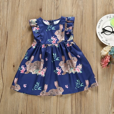 THE WILD Girls Dresses Cute Ruffled Rabbit Print O-Neck Sleeveless Mini Girls Dresses Dark Blue
THE WILD Girls Dresses Cute Ruffled Rabbit Print O-Neck Sleeveless Mini Girls Dresses Dark Blue