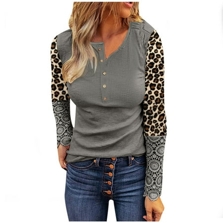 LBECLEY Mom Shirts for Women Women s Long Sleeve V-Neck Shirt Top Soft Slim Top Blouse Front Button Leopard Printed Shirts Sleep Tops Women Soft Grey S
LBECLEY Mom Shirts for Women Women s Long Sleeve V-Neck Shirt Top Soft Slim Top Blouse Front Button Leopard Printed Shirts Sleep Tops Women Soft Grey S