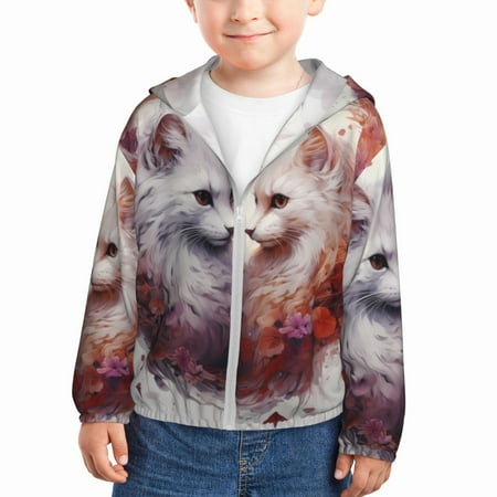 Vsdgher White Red Cat Couple Kids Sun Protection Hoodie with Zip Rash Guard Tops Children s Long Sleeve Sun Protection Clothing - 4 Years
Vsdgher White Red Cat Couple Kids Sun Protection Hoodie with Zip Rash Guard Tops Children s Long Sleeve Sun Protection Clothing - 4 Years