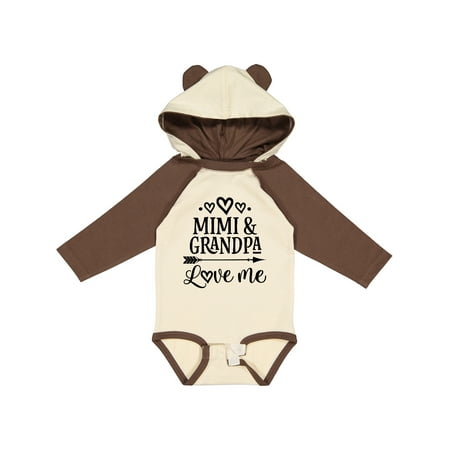 Inktastic Mimi and Grandpa Love Me Gift Baby Girl Long Sleeve Bodysuit