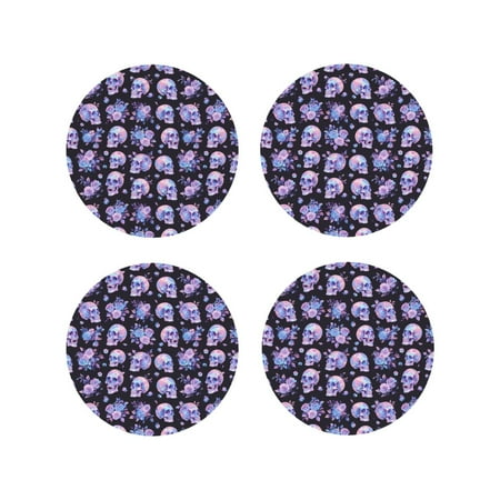 Leather Coasters Set of 4 - flower Skull rose Lightweight Non-Slip Drink Coasters for Desk Anti-Scalding Desk Cup Coasters for Office Table Decor Round Shape
Leather Coasters Set of 4 - flower Skull rose Lightweight Non-Slip Drink Coasters for Desk Anti-Scalding Desk Cup Coasters for Office Table Decor Round Shape
