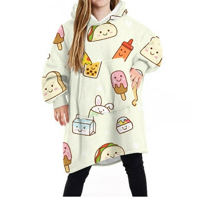 Xingqing Children s Pajama Reversible Animal Blanket Hooded Housewear