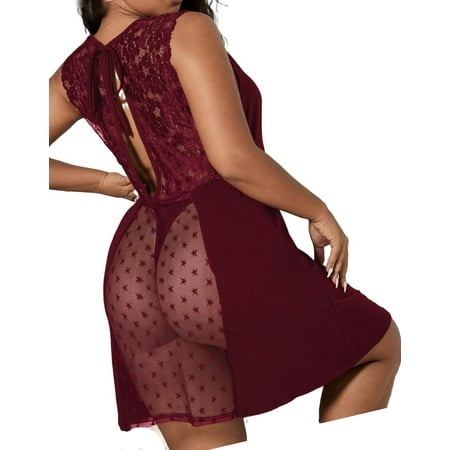 Sexy Round Neck Slip Dress Sleeveless Burgundy Plus Size Nightgowns & Sleepshirts (Women s)
Sexy Round Neck Slip Dress Sleeveless Burgundy Plus Size Nightgowns & Sleepshirts (Women s)