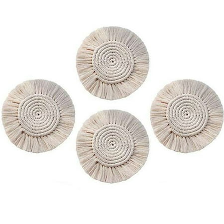 4Pcs Round Cotton Coasters Linen Mats Insulation Coffee Pad Placemat Non-Slip Handmade Macrame Cup Cushion Mat for Table
4Pcs Round Cotton Coasters Linen Mats Insulation Coffee Pad Placemat Non-Slip Handmade Macrame Cup Cushion Mat for Table