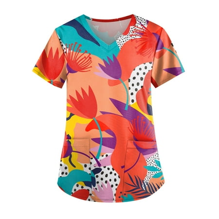 Yubatuo Independence Day Women Plus Size Scrubs Top with Pockets V-Neck Short Sleeve Printed Work Blouse for Women Red XL
Yubatuo Independence Day Women Plus Size Scrubs Top with Pockets V-Neck Short Sleeve Printed Work Blouse for Women Red XL
