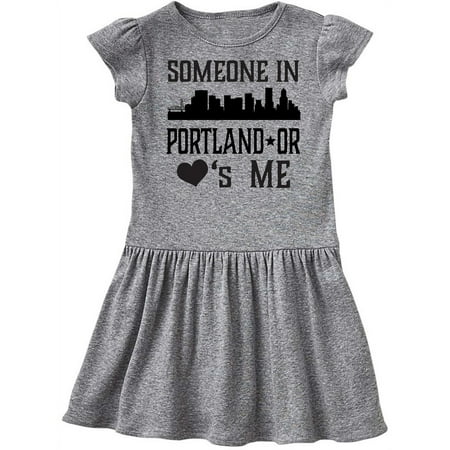 Inktastic Portland Oregon Someone Loves Me Skyline Gift Toddler Girl Dress